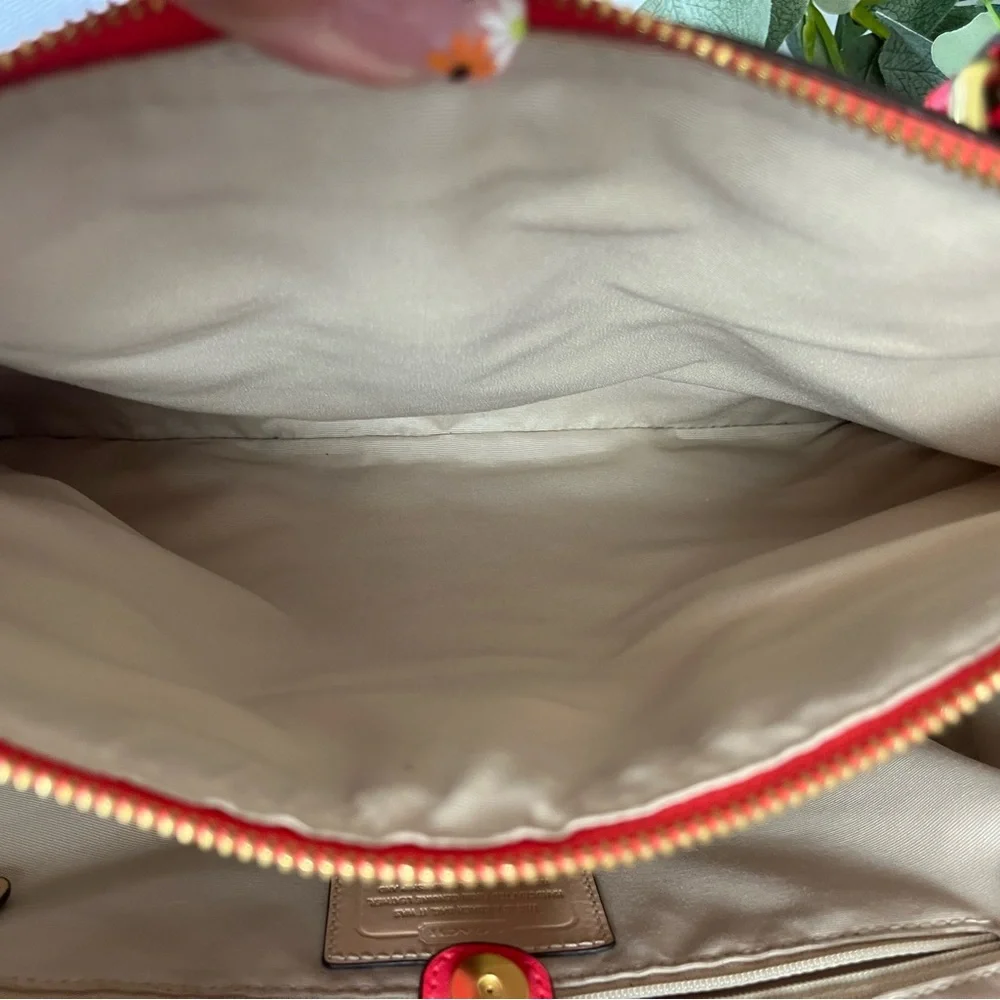 COACH Leather Peyton Double Zip CarryAll Handbag - Picture 7 of 16